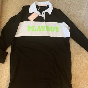 Missguided x playboy shirt dress